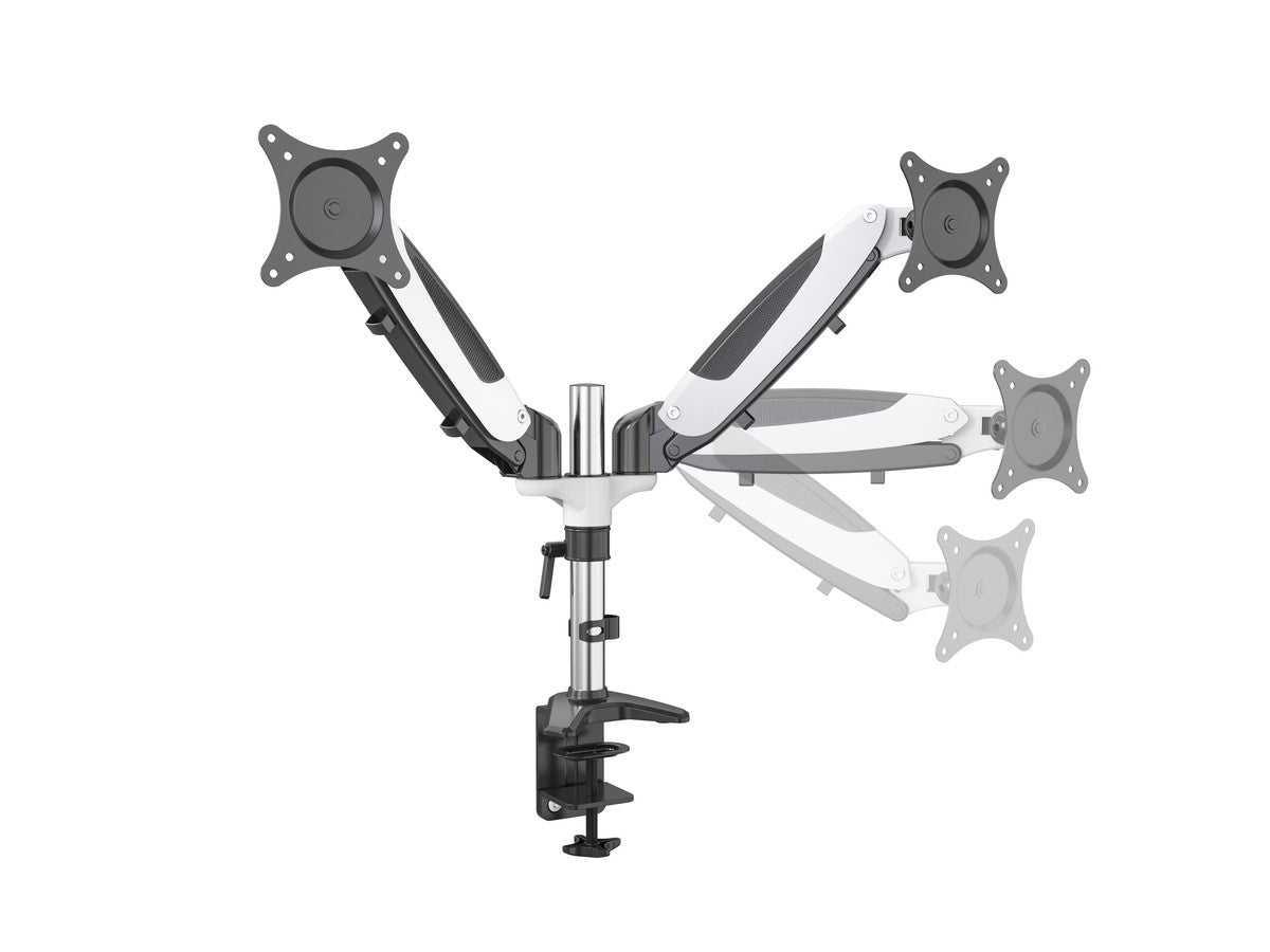 ERGOLEBEN GS220TK 2 Monitor Tischhalterung | 15-27 Zoll | Gasdruckfeder | höhenverstellbare | drehbar schwenkbar neigbar | VESA 75/100 | bis 8kg je Monitor