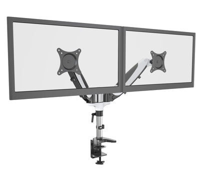 ERGOLEBEN GS220TK 2 Monitor Tischhalterung | 15-27 Zoll | Gasdruckfeder | höhenverstellbare | drehbar schwenkbar neigbar | VESA 75/100 | bis 8kg je Monitor