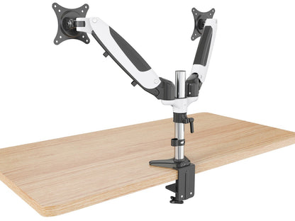 ERGOLEBEN GS220TK 2 Monitor Tischhalterung | 15-27 Zoll | Gasdruckfeder | höhenverstellbare | drehbar schwenkbar neigbar | VESA 75/100 | bis 8kg je Monitor