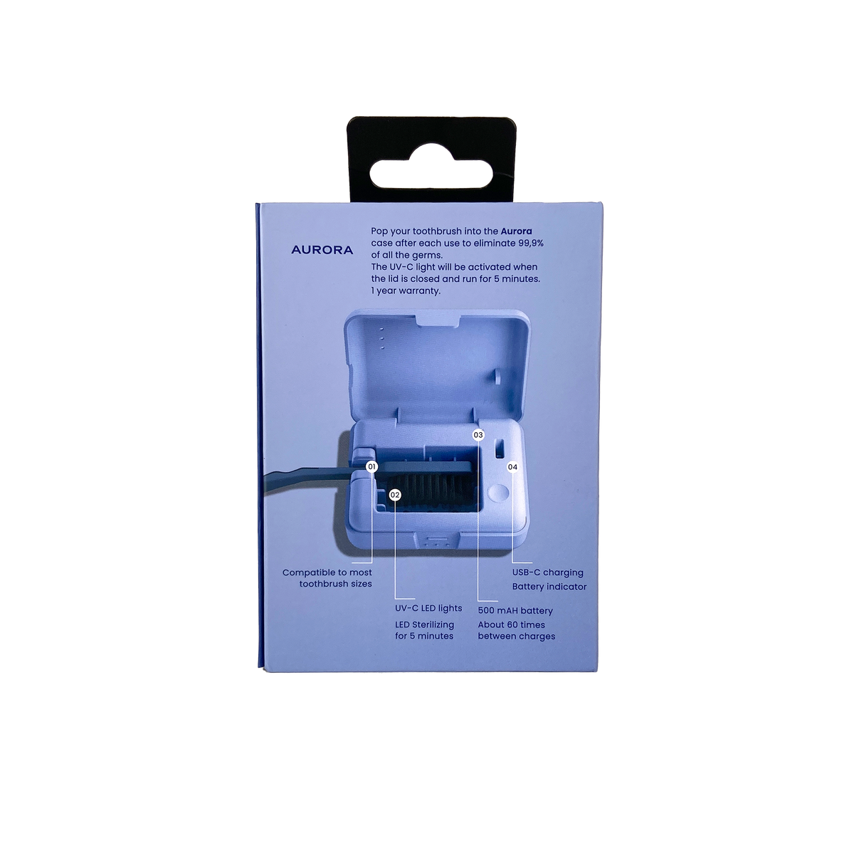 LUCENT Aurora Zahnbürsten Sterilisator lavendel