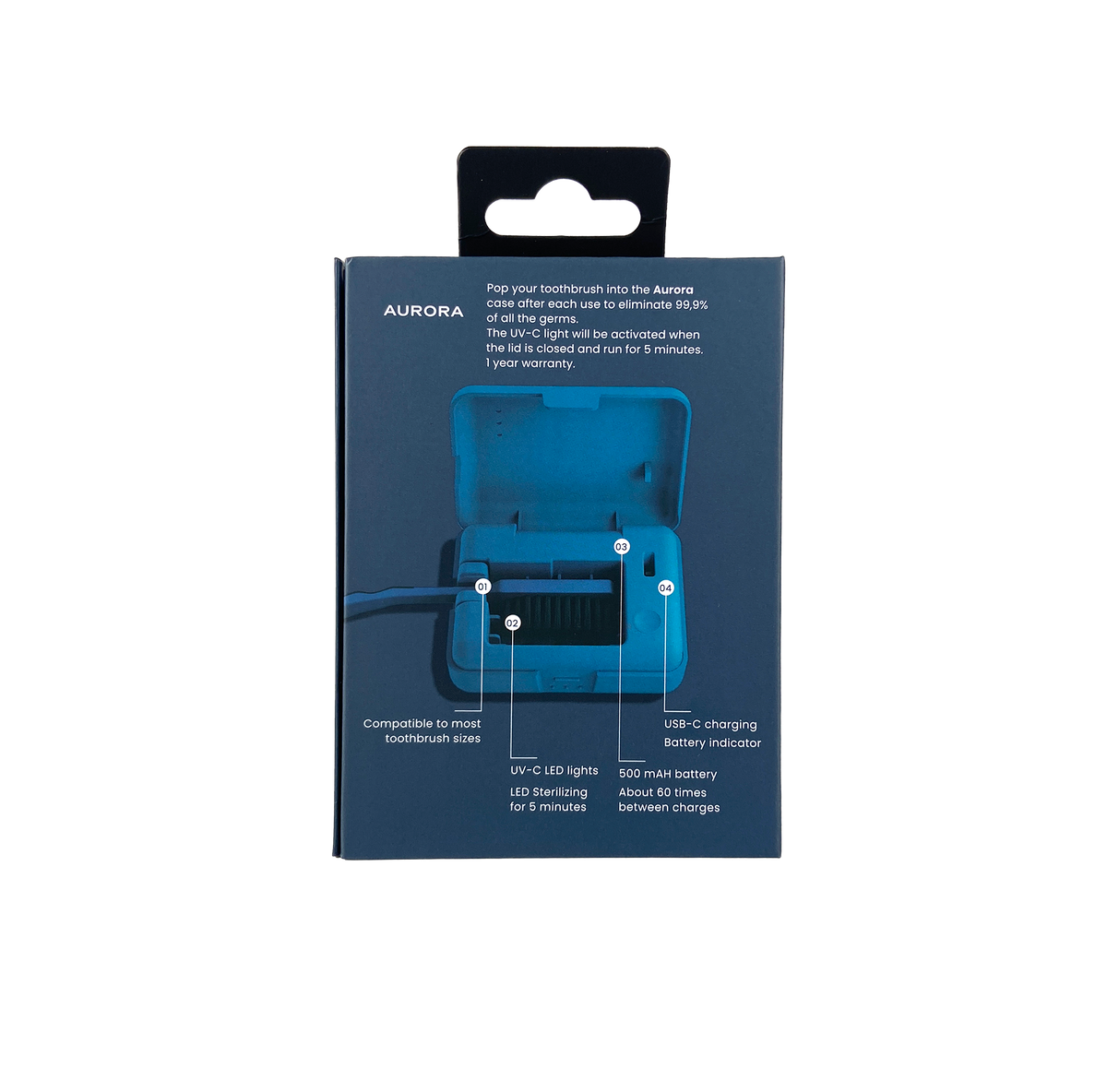 LUCENT Aurora Zahnbürsten Sterilisator blau