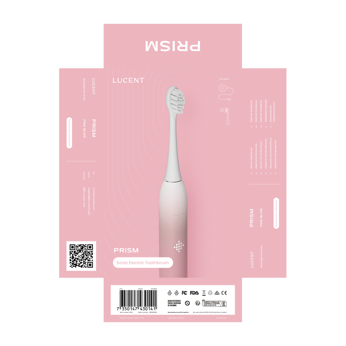 LUCENT Prism Elektrische Schall Zahnbürste pink