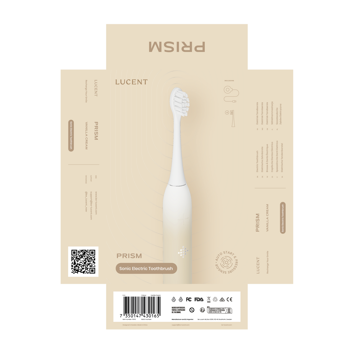 LUCENT Prism Elektrische Schall Zahnbürste vanille