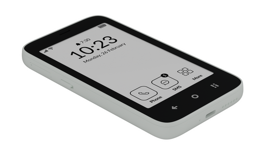 MUDITA Kompakt Smartphone E Ink Display Weiss