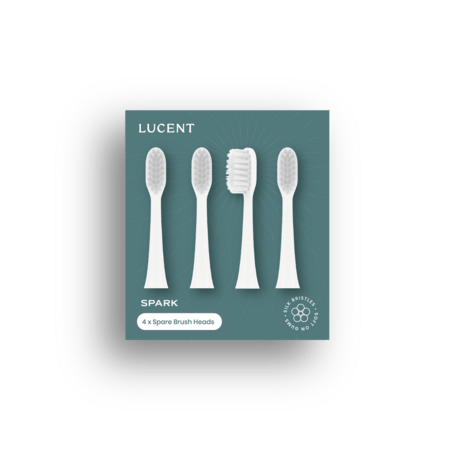 LUCENT Spark Ersatz Zahnbürstenköpfe 4 Stk. weiss