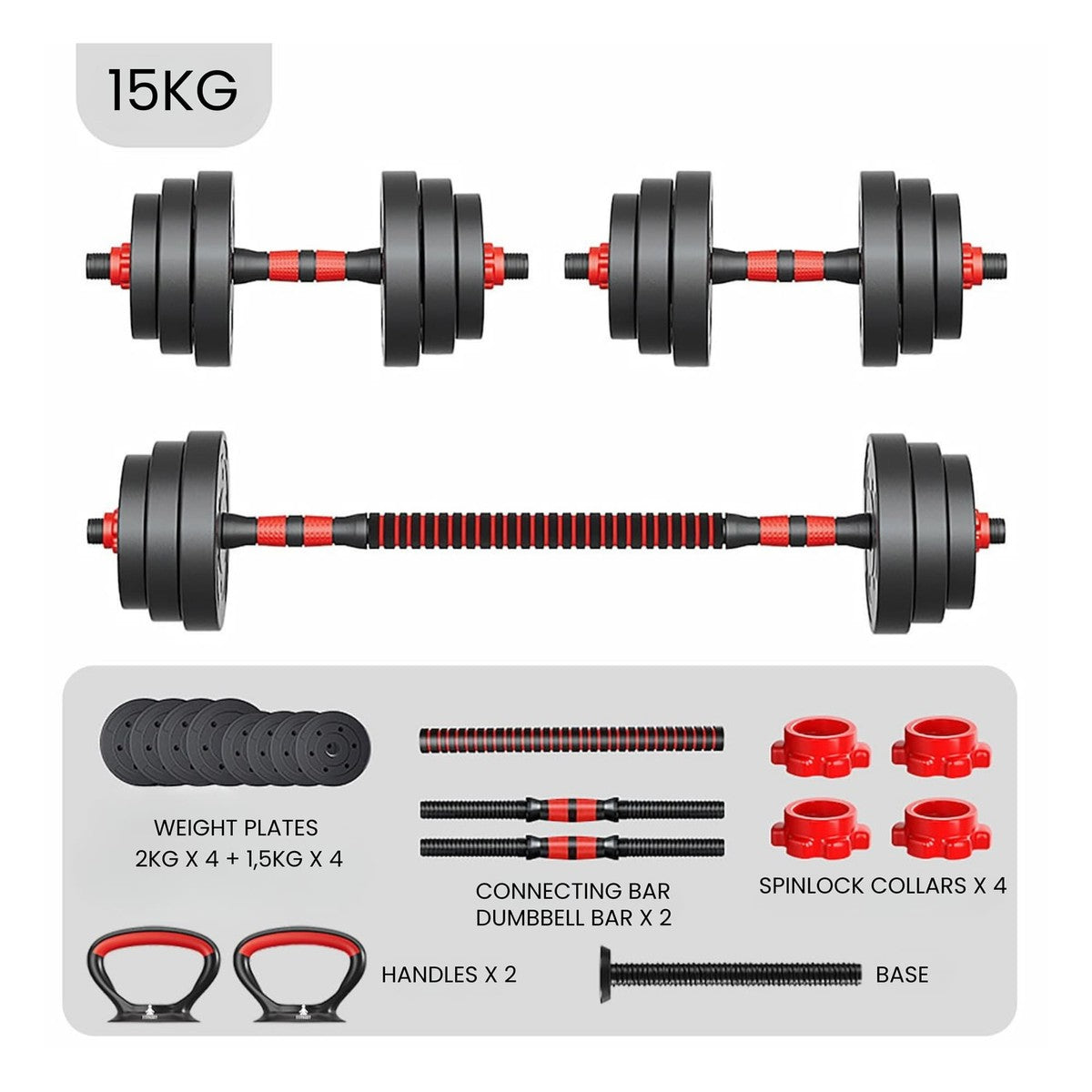 FITPADDY 3-in-1 Hantelset bis 15 kg